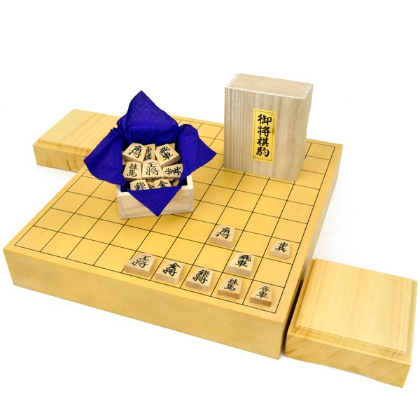 黄楊上彫駒、将棋盤セット 将棋セット 新かや2寸一枚板卓上将棋盤セット(木製将棋駒黄楊上彫駒