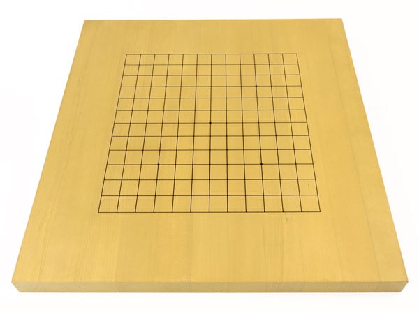 囲碁セット 13路19路両用新かや1寸卓上碁盤セット(ガラス碁石梅・プラ