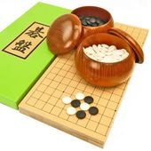 囲碁セット　新桂5号折碁盤セット(蛤碁石25号・らいでん碁笥特大)