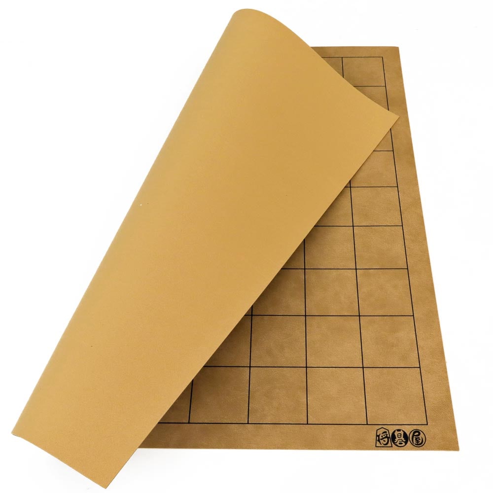 将棋セット 将碁屋マット将棋盤（革柄）セット(プラ将棋駒王将)※シック
