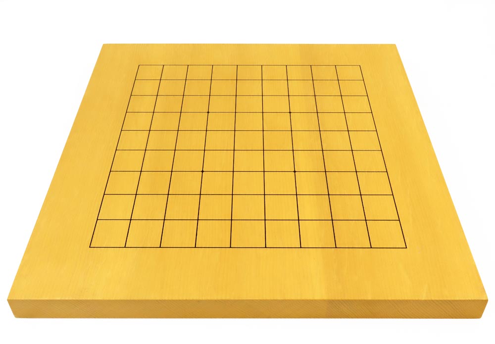 囲碁将棋両用卓上盤新かや1寸セット(プラ碁石・ブロー碁笥・プラ将棋駒