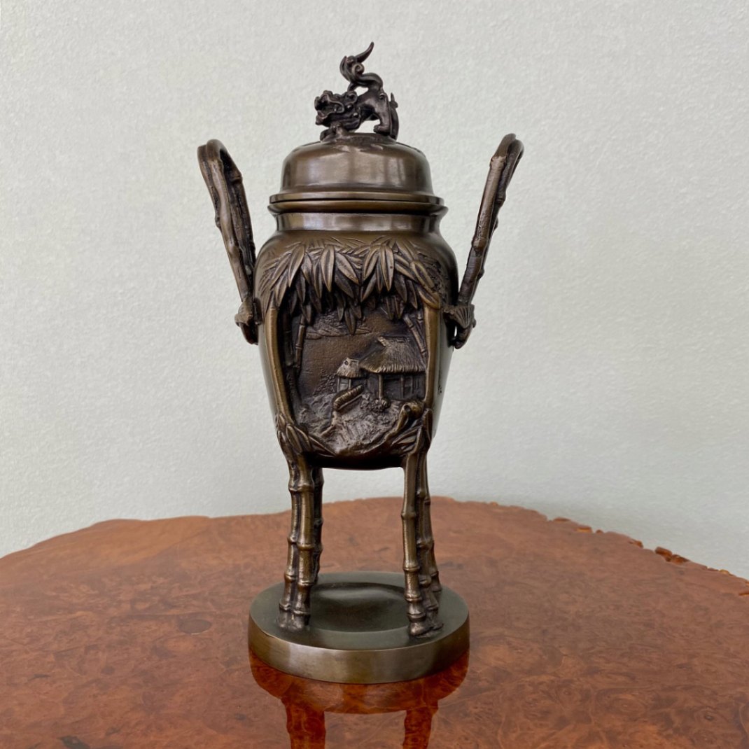 【美品】仏教美術　本金メッキ　香炉　銅製　置物　インテリア　工芸品　A1667 美品】仏教美術本金メッキ香炉銅製置物インテリア工芸品A1667