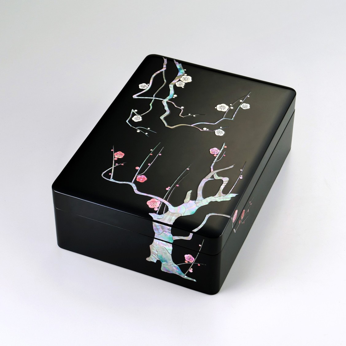 木製文庫(特上) 螺鈿(らでん)技法 光琳紅白梅