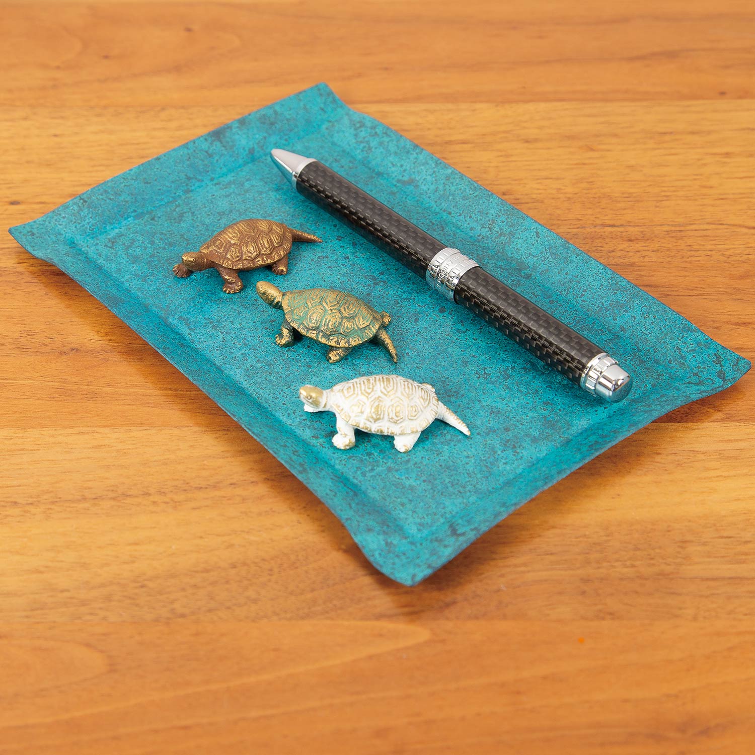 香皿 かめ KAME 金青銅 丸型香立付