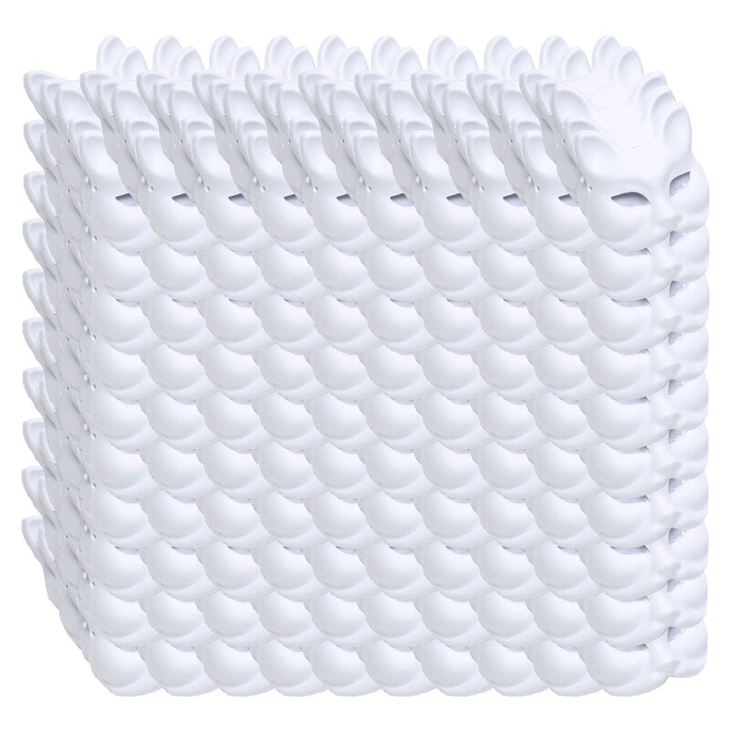 狐面 猫面 お面 狐 猫 マスク コスプレ ペイント 無地 白 おめん 紙パルプ製 半面 500枚セット