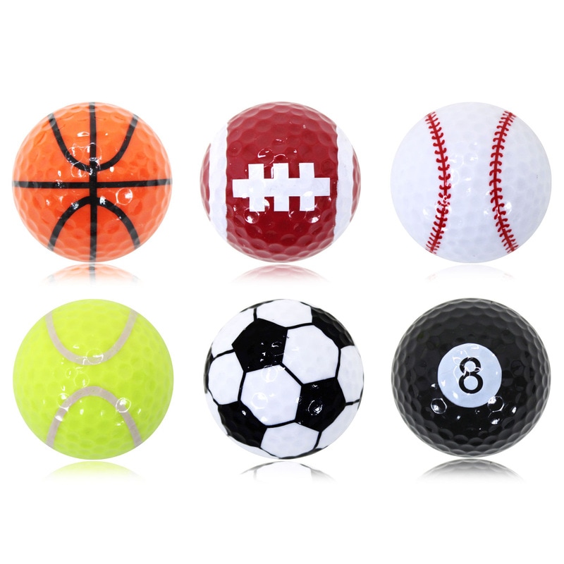 スポーツゴルフボール 練習用 観賞用 プリント球6柄セット