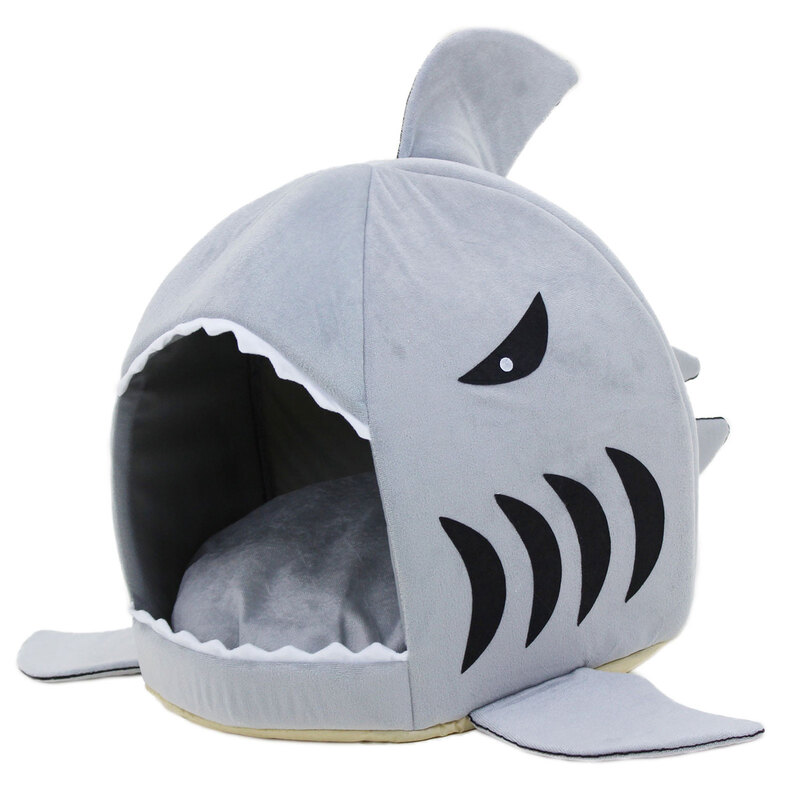 ペットハウス サメ ドーム型 犬 猫 ベッド マット 鮫ハウス サメ型 Mサイズ