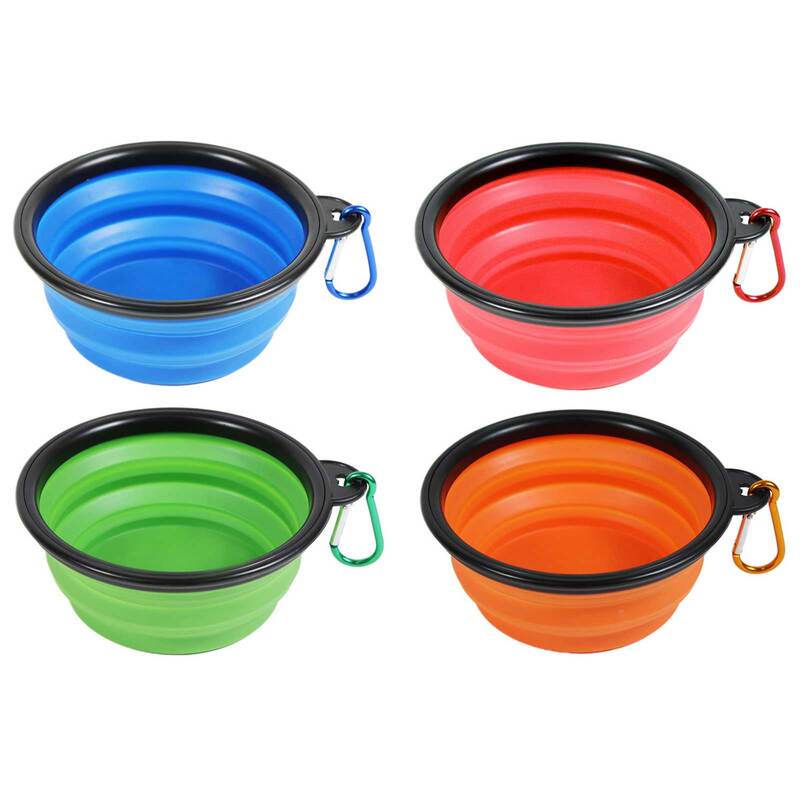 シリコンボウル エサ皿 餌 皿 水やり ペット用 おでかけ 携帯タイプ 4色セット