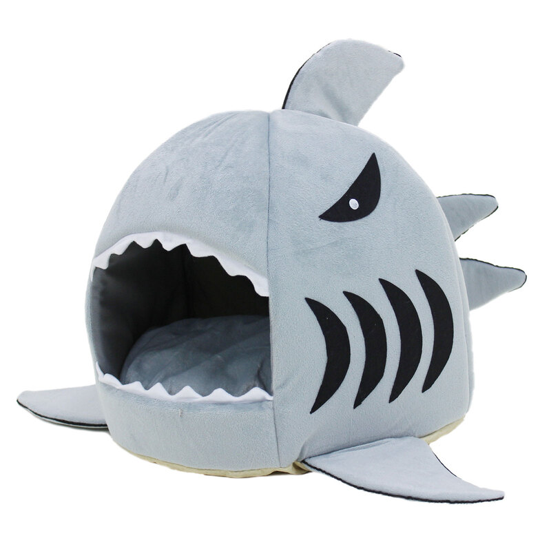 【訳あり】 サメ型ペットハウス ドーム型 犬 猫 ベッド マット Sサイズ