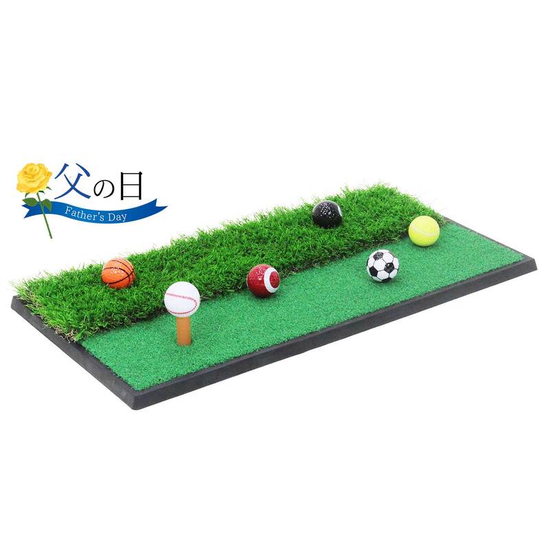 【父の日】 ゴルフセット ギフト プレゼント ゴルフ 練習 マット 33×62cm 人工芝 ラフ 素振り スイング 練習用 ボール ゴムティー