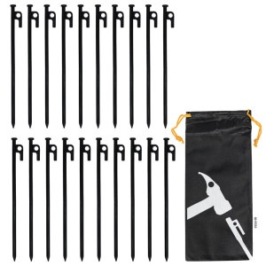 【訳あり】 ペグ スチール テント タープ 設営 キャンプ アウトドア 30cm 20本セット 袋付き|ペグ・ペグハンマー|アウトドア