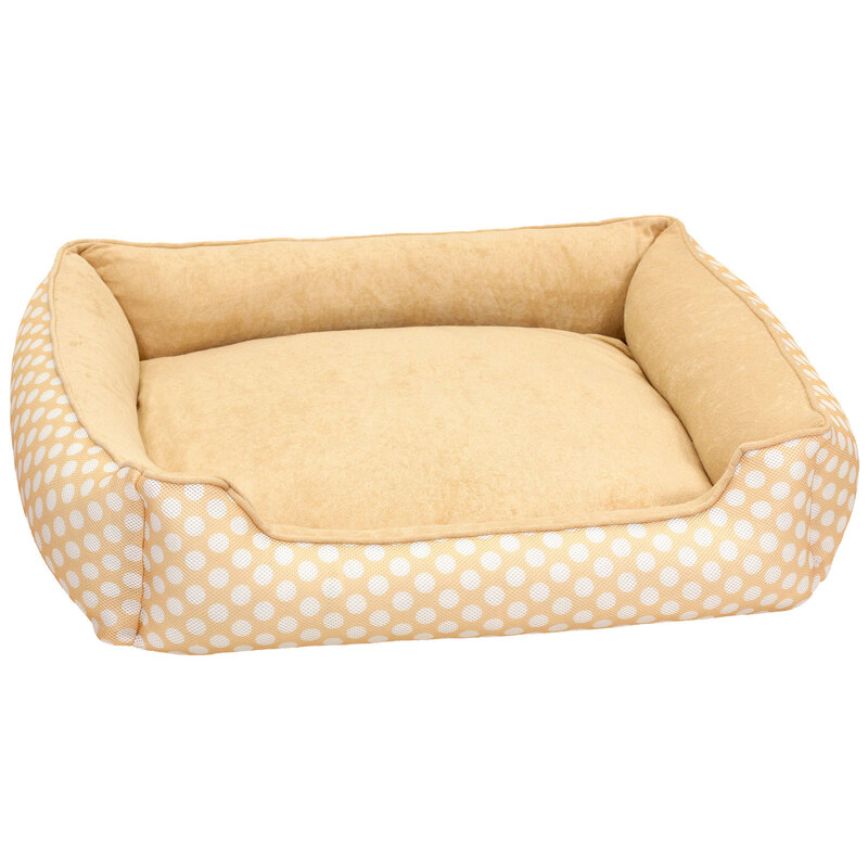 ペットベッド 犬 猫 ベッド マット 夏用 洗える カドラー メッシュ パイル カバー ふわふわ 春夏 2WAY かわいい おしゃれ ソファ ポルカドット スクエア型 XLサイズ