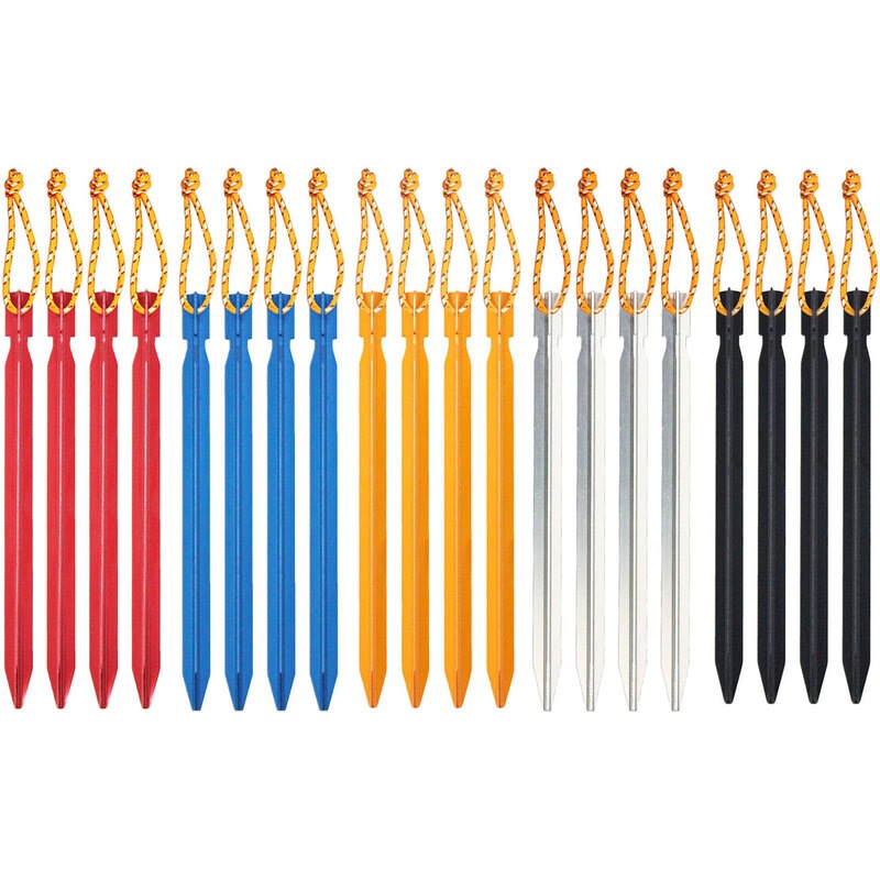 ジュラルミン ペグ テント タープ 固定具 BBQ キャンプ設営用具 20本セット 収納袋付き 18cmサイズ
