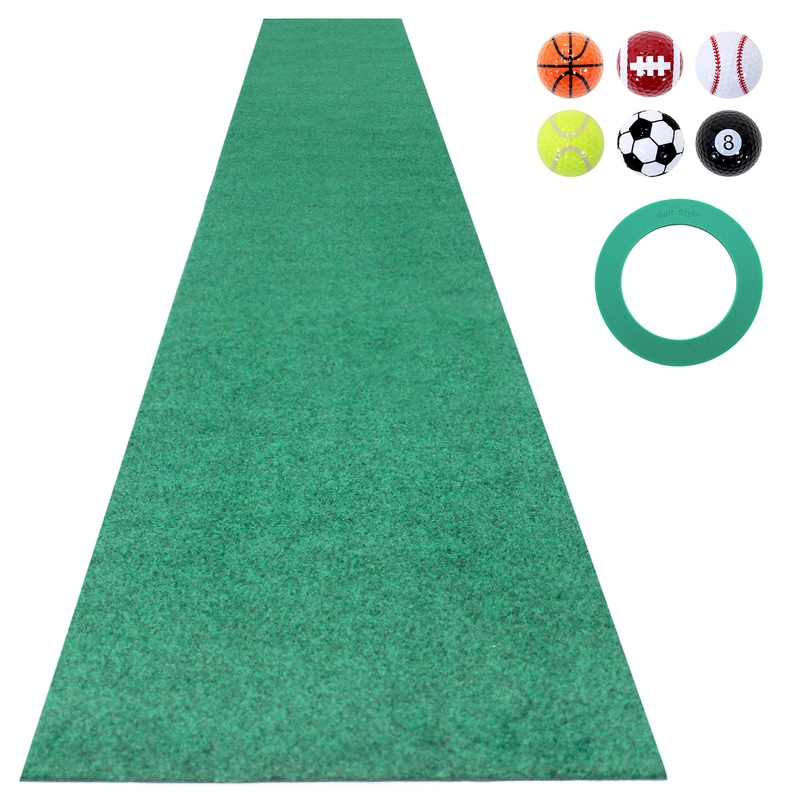 パターマット 3m ゴルフ パター 練習 マット 室内 静音 ゴルフマット ベント 芝 パッティング パター練習 パット練習 絨毯 カーペット 300×30cm Jシリーズ プリントゴルフボール パターカップ GSセット