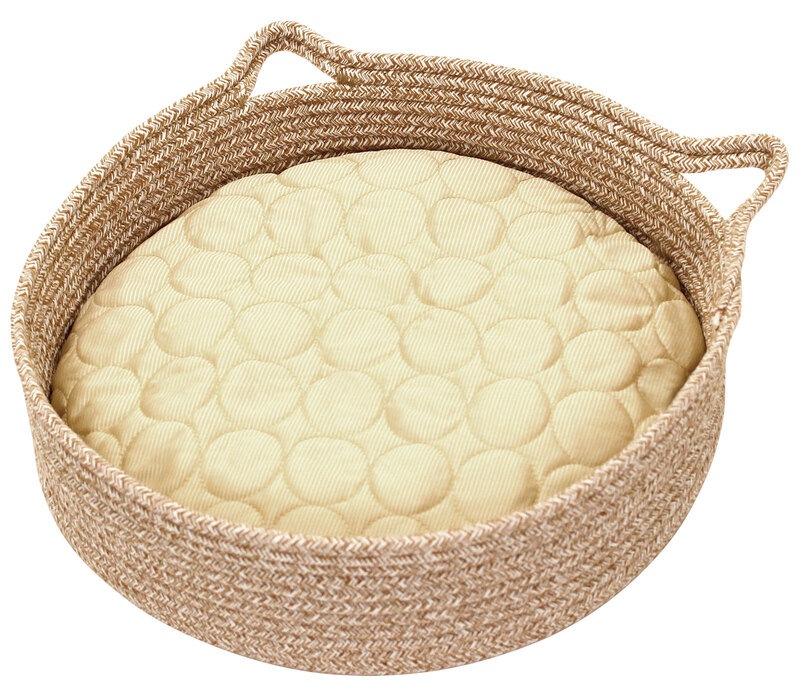 ちぐら型 ペットベッド 犬 猫 ベッド マット 洗える 2way ひんやり 冷感 ふわふわ クッション 爪とぎ 円形 かわいい 丸型 フレーム 春 夏 Sサイズ