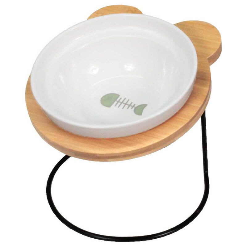 えさ皿 猫 犬 食器 えさ 皿 餌入れ フードボウル ペット 猫用 犬用 ご飯皿 お皿 水飲み 食器台 食べやすい 傾斜 陶器 アイアンバンブースタンドシングル