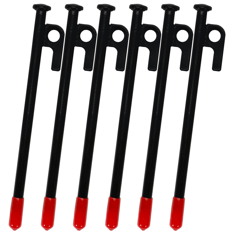 ペグ 20cm 強靭 スチールペグ キャンプ テント タープ 設営 レーザー溶接 伸線加工 防錆塗装 安全キャップ付き 6本セット