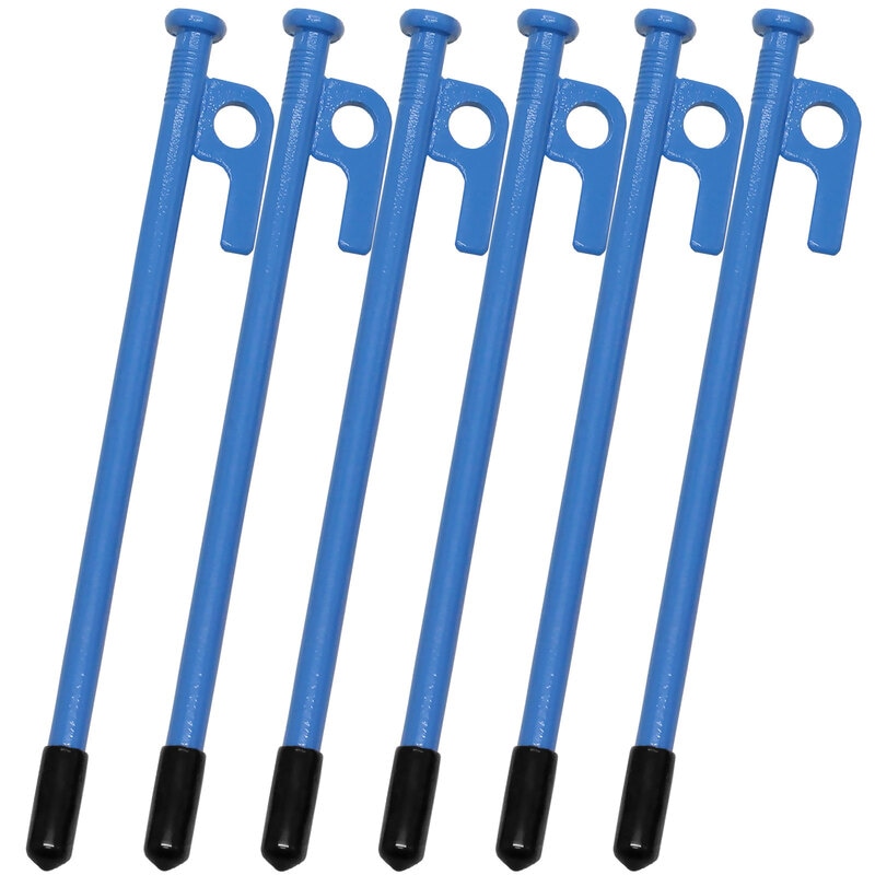 ペグ 20cm 強靭 スチールペグ キャンプ テント タープ 設営 レーザー溶接 伸線加工 防錆塗装 安全キャップ付き 6本セット