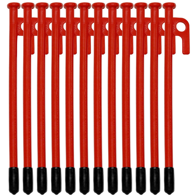 ペグ 20cm 強靭 スチールペグ キャンプ テント タープ 設営 レーザー溶接 伸線加工 防錆塗装 安全キャップ付き 12本セット