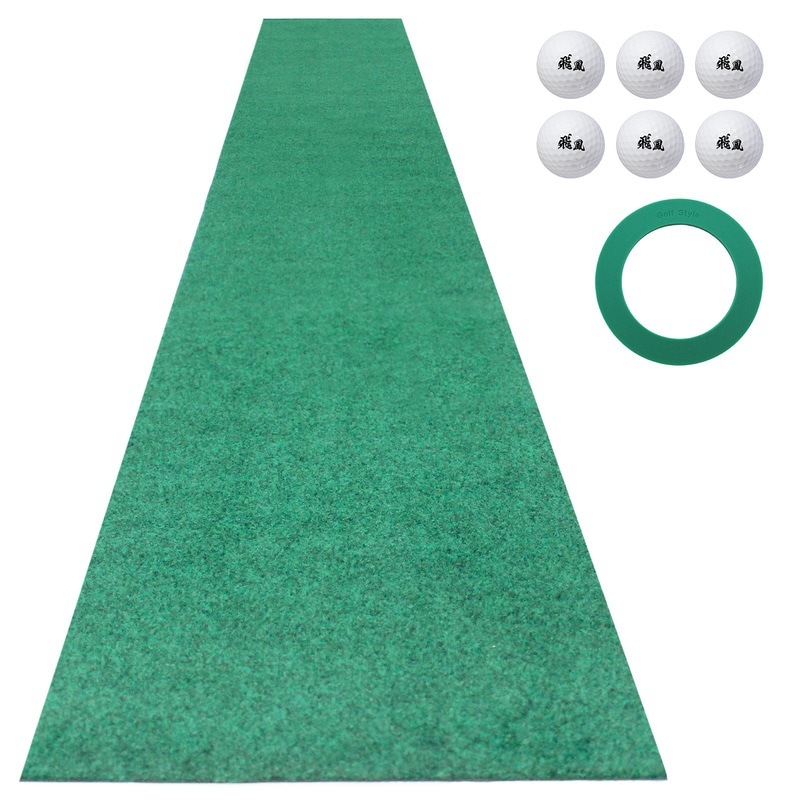 パターマット 3m ゴルフ パター 練習 マット 室内 静音 ゴルフマット ベント 芝 パッティング パター練習 パット練習 絨毯 カーペット 300×30cm Jシリーズ ゴルフボール パターカップ CSセット