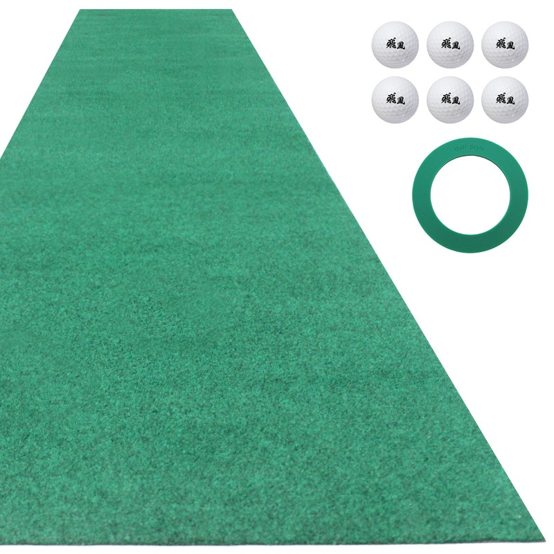 パターマット 3m ゴルフ パター 練習 マット 室内 静音 ゴルフマット ベント 芝 パッティング パター練習 パット練習 絨毯 カーペット 300×50cm Jシリーズ ゴルフボール パターカップ CSセット