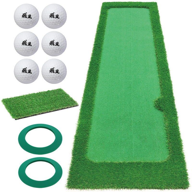 パターマット 3m ゴルフ パター 練習 マット ゴルフマット パッティング パター練習 ラフ 大型 厚手 室内 屋外 アプローチ 練習用 人工芝 SBR 300×75cm Gシリーズ ゴルフボール ラフ芝マット SBRL30CS2セット