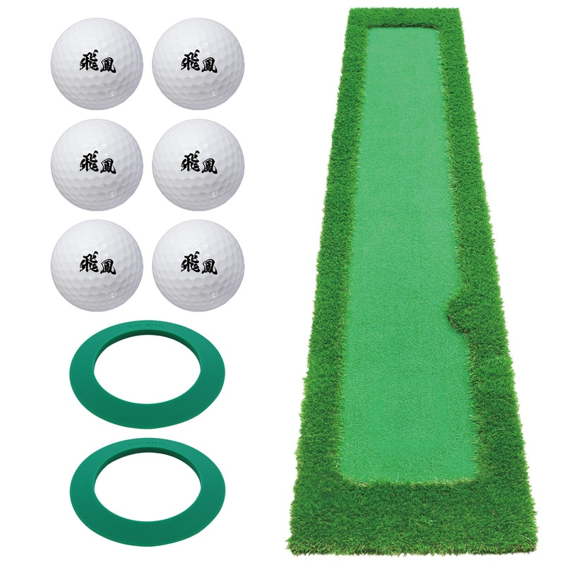パターマット 3m ゴルフ パター 練習 マット ゴルフマット パッティング パター練習 ラフ 大型 厚手 室内 屋外 アプローチ 練習用 人工芝 SBR 300×50cm Gシリーズ ゴルフボール CS2セット