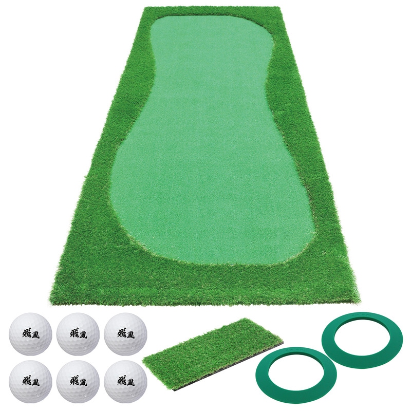 パターマット 3m ゴルフ パター 練習 マット ゴルフマット パッティング パター練習 ラフ 大型 厚手 室内 屋外 アプローチ 練習用 人工芝 SBR 特大 300×120cm Gシリーズ ゴルフボール ラフ芝マット SBRL30CS2セット