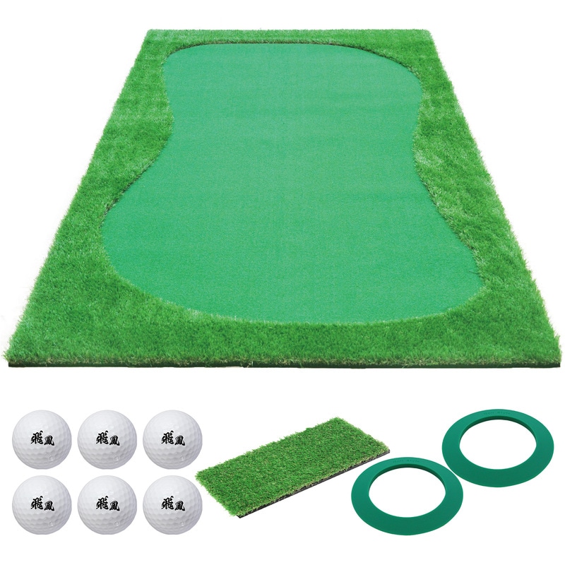 パターマット 3m ゴルフ パター 練習 マット ゴルフマット パッティング パター練習 ラフ 大型 厚手 室内 屋外 アプローチ 練習用 人工芝 SBR 特大 300×150cm Gシリーズ ゴルフボール ラフ芝マット SBRL30CS2セット