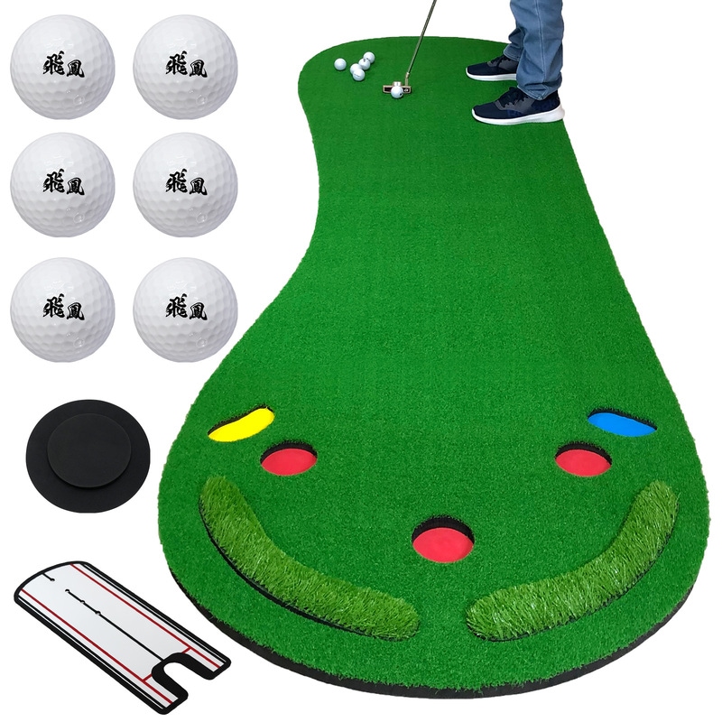 BIG パターマット 3M パター 練習 マット 大型 ゴルフマット パッティング 練習器具 屋内 屋外 ゴルフ 静音 反復練習 300×95cm PMCボールセット