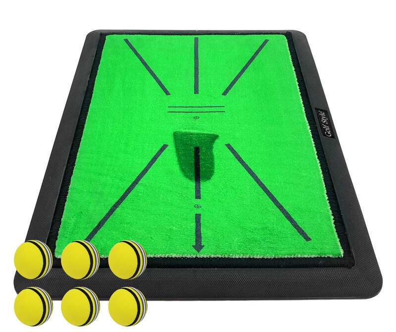 ダフりチェック ゴルフマット ターフ跡が確認できる ゴルフ 練習 マット 素振り アイアン スイング 跡がつく ショットマット 練習用 ゴムマット 34×44cm ゴルフボール Eボールセット