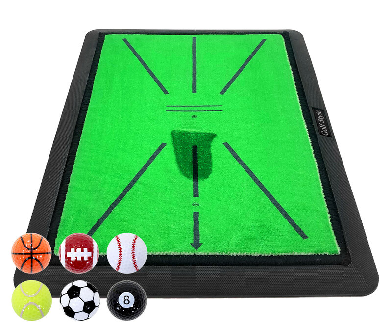 ダフりチェック ゴルフマット ターフ跡が確認できる ゴルフ 練習 マット 素振り アイアン スイング 跡がつく ショットマット 練習用 ゴムマット 34×44cm ゴルフボール Gボールセット