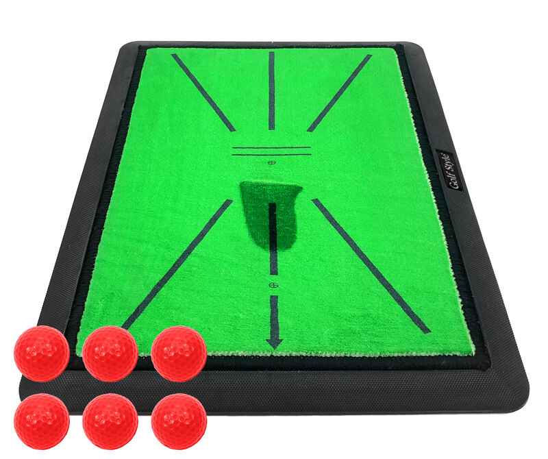 ダフりチェック ゴルフマット ターフ跡が確認できる ゴルフ 練習 マット 素振り アイアン スイング 跡がつく ショットマット 練習用 ゴムマット 34×44cm ゴルフボール Pボールセット