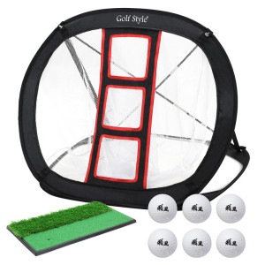 ゴルフ ネット アプローチ 練習用 チッピングネット 折り畳み 屋内 屋外 ゴルフ練習ネット 練習器具 庭 チップインネット ゴルフマット ゴルフボール RUB2w33Cセット|ゴルフネット|ゴルフ