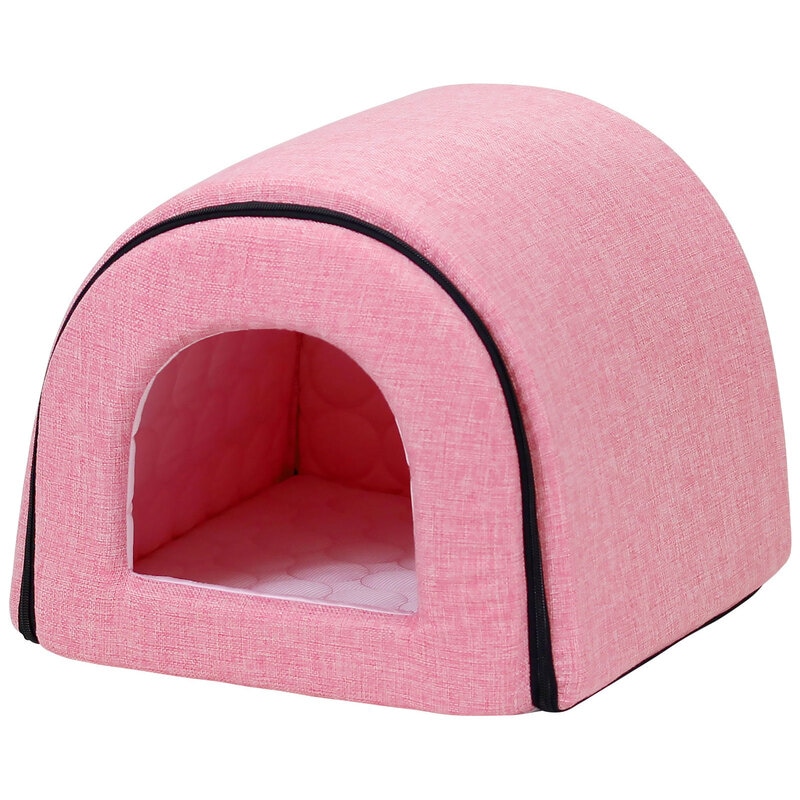 春夏用 ドームハウス 犬 猫 ベッド ドーム型 ハウス ペットベッド 夏用 折りたたみ ペット マット 猫ハウス 犬ハウス 室内 夏 ひんやり 冷感 おしゃれ ペットハウス Mサイズ