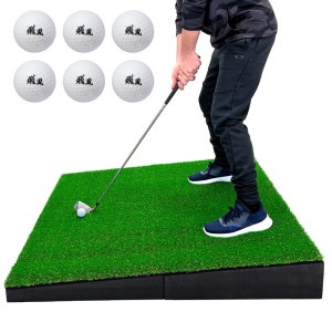 傾斜 ゴルフマット 120×120cm PGAプロと共同開発 特許取得 ゴルフ 練習 マット 大型 斜面 アプローチ ショット 練習用 屋外用 人工芝 ラフ芝 20mm ゴルフボール 専用バッグ付き|