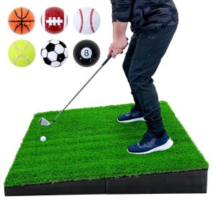 傾斜 ゴルフマット 120×120cm PGAプロと共同開発 特許取得 ゴルフ 練習 マット 大型 斜面 アプローチ ショット 練習用 屋外用 人工芝 ラフ芝 35mm ゴルフボール 専用バッグ付き|