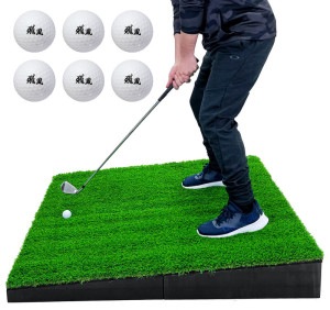 傾斜 ゴルフマット 120×120cm PGAプロと共同開発 特許取得 ゴルフ 練習 マット 大型 斜面 アプローチ ショット 練習用 屋外用 人工芝 ラフ芝 45mm ゴルフボール 専用バッグ付き|