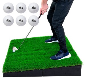 傾斜 ゴルフマット 100×100cm PGAプロと共同開発 特許取得 ゴルフ 練習 マット 大型 斜面 アプローチ ショット 練習用 屋外用 人工芝 ラフ芝 45mm ゴルフボール 専用バッグ付き|