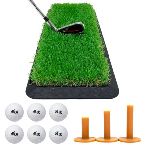 ゴルフマット 35mm ラフ芝 ゴルフ 練習 マット 素振り スイング アイアン アプローチ Rough Turf 練習器具 室内 屋外 人工芝 ゴムマット コンパクト 20×47cm ラフ 芝生 ゴ