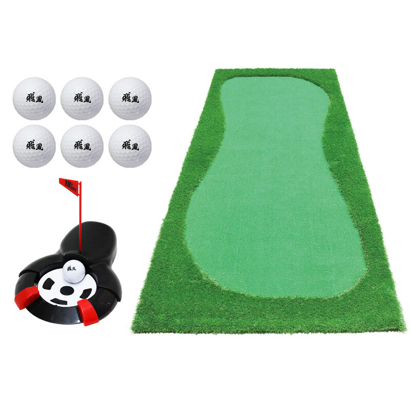 パターマット 3m ゴルフ パター 練習 マット ゴルフマット パッティング パター練習 ラフ 大型 厚手 室内 屋外 アプローチ 練習用 人工芝 SBR 特大 300×120cm Gシリーズ ゴルフボール 自動返球 CATセット