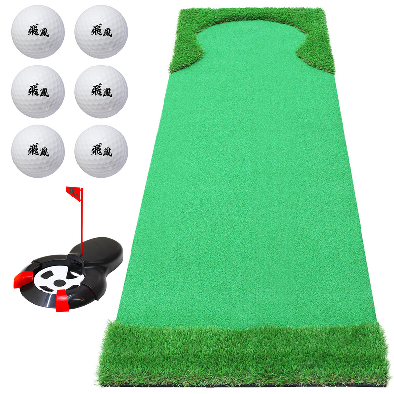 パターマット 3m ゴルフ パター 練習 マット ゴルフマット ラフ パッティング パター練習 大型 厚手 室内 屋外 アプローチ 練習用 人工芝 SBR 本格派 300×75cm Ωシリーズ ゴルフボール 自動返球 CATセット