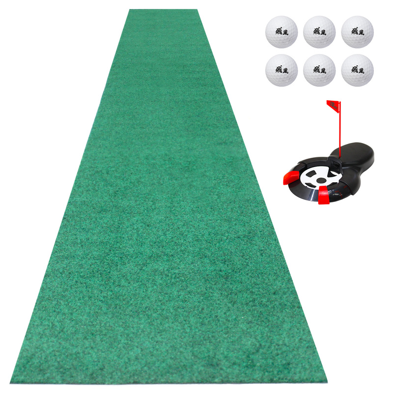 パターマット 3m ゴルフ パター 練習 マット 室内 静音 ゴルフマット ベント 芝 パッティング パター練習 パット練習 絨毯 カーペット 300×30cm Jシリーズ ゴルフボール 自動返球パターカップ CATセット