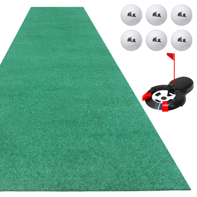 パターマット 3m ゴルフ パター 練習 マット 室内 静音 ゴルフマット ベント 芝 パッティング パター練習 パット練習 絨毯 カーペット 300×50cm Jシリーズ ゴルフボール 自動返球パターカップ CATセット