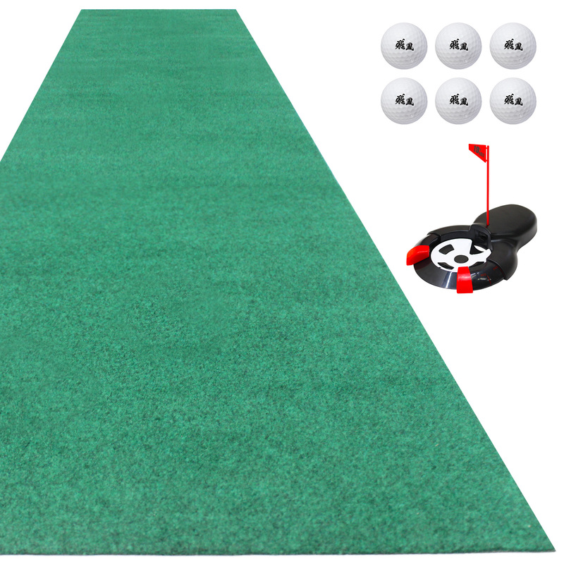 パターマット 3m ゴルフ パター 練習 マット 室内 静音 ゴルフマット ベント 芝 パッティング パター練習 パット練習 絨毯 カーペット 300×50cm Jシリーズ ゴルフボール 自動返球パターカップ CATセット