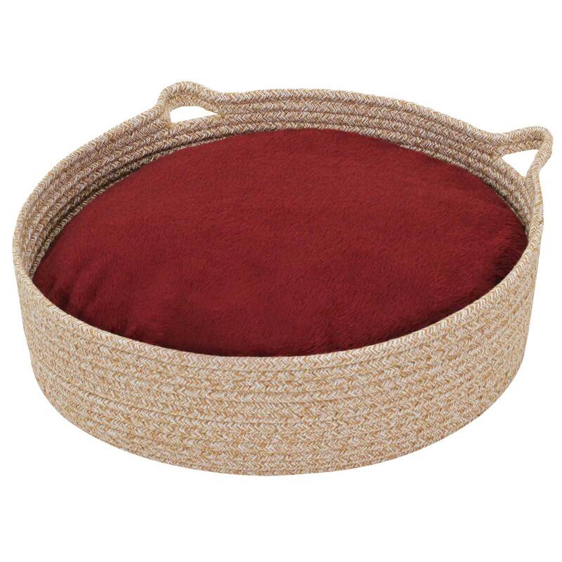 ちぐら型 ペットベッド 犬 猫 ベッド マット 暖か 洗える ふわふわ もこもこ クッション ボア フランネル 爪とぎ 円形 かわいい 丸型 フレーム 秋 冬 Sサイズ