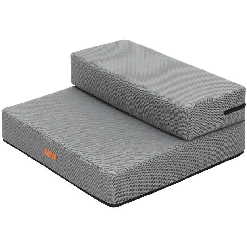 【ペット保育園＆ホテル監修】 ドッグステップ 幅広 55cm 犬 階段 ペット 犬用 ステップ 2段 通気性 おしゃれ 送料無料 メッシュ生地 ソフトタイプ