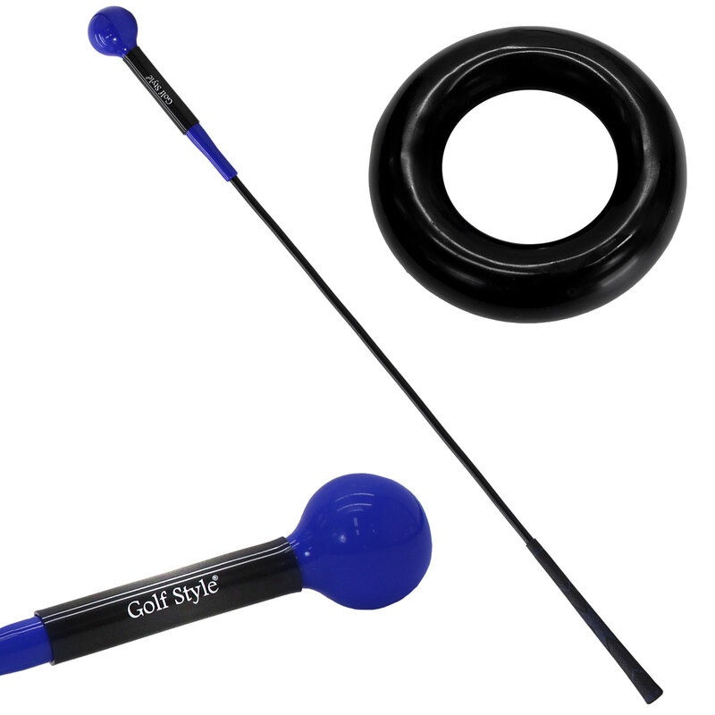 ゴルフ練習器具 スイングトレーナー ウエイトアップ セット 重り 140g ウエイトリング ゴルフ トレーニング器具 スイング練習 室内 屋外 素振り 矯正 飛距離 グリップ 120cmサイズ