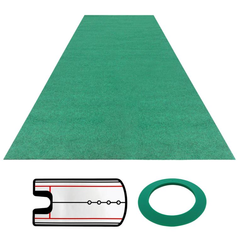 パターマット 3m ゴルフ パター 練習 マット 室内 静音 ゴルフマット ベント 芝 パッティング パター練習 パット練習 絨毯 カーペット 300×100cm Jシリーズ パッティングミラー パターカップ MSセット
