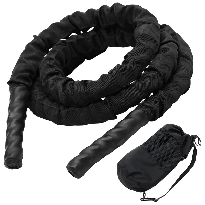 ジムロープ なわとび 極太 縄跳び バトルロープ トレーニング ロープ 筋トレ 体幹 重い 太いロープ 室内 ジム プログレード カバー付き 収納袋 直径38mm 3M 2.8M 袋セット